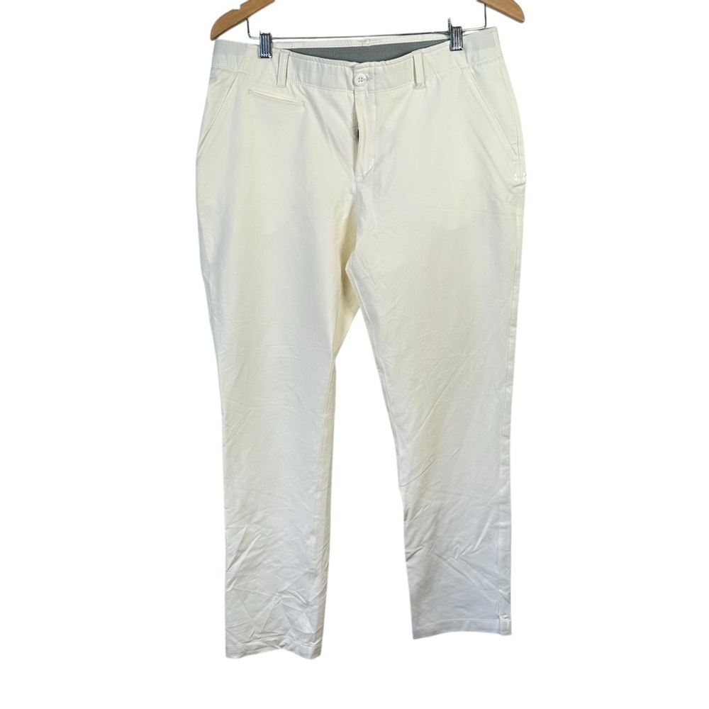 Under Armour Pants Womens Size 12 White Athleisure StretchCore Tapered Fit